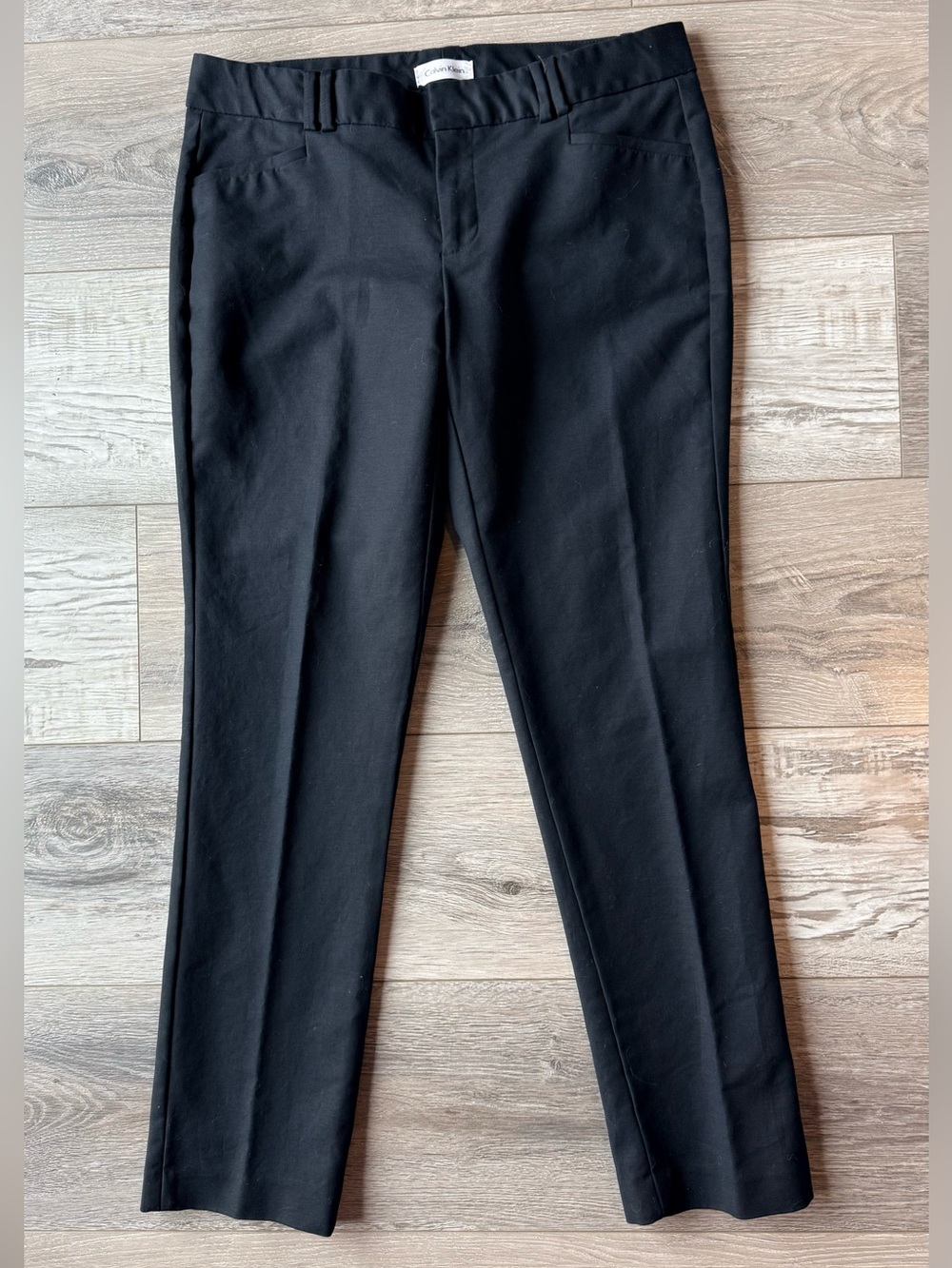 Calvin Klein Black Stretch Straight Leg Dress Pants Size 8